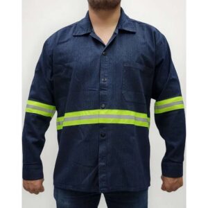 Camisola Mezclilla Delgada 8oz 100% Algodon, Reflejante Vhm