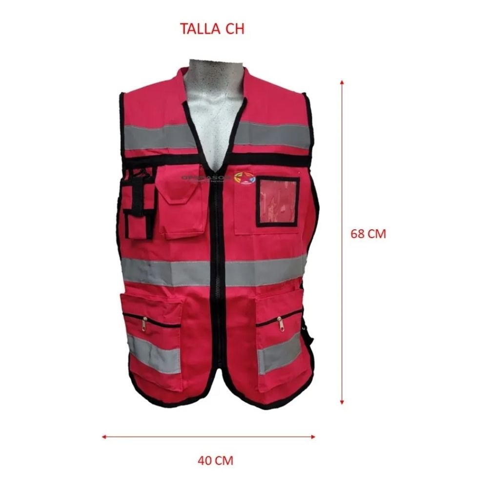 Chaleco Brigadista Reflejante Industrial Ajustable Rkt Ch - Imagen 2