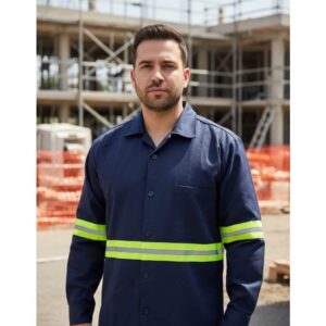 Camisola Industrial Gabardina Con Reflejante Azm