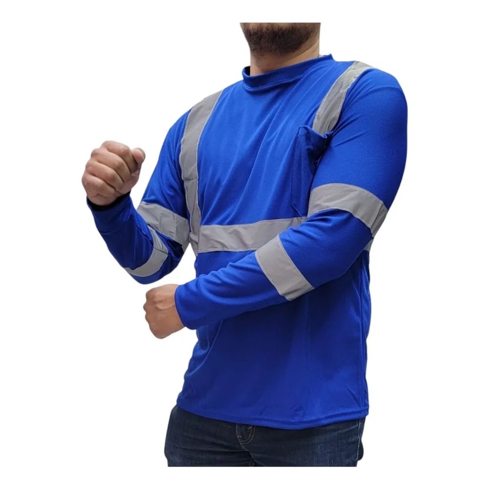 Playera Dry Fit Con Reflejantes De Seguridad Azr - Imagen 2