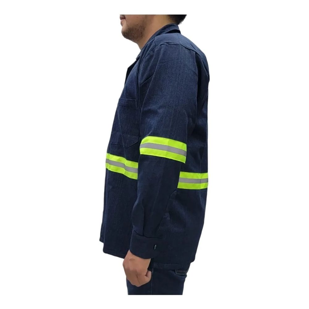Camisola Mezclilla Delgada 8oz 100% Algodon, Reflejante V - Imagen 4