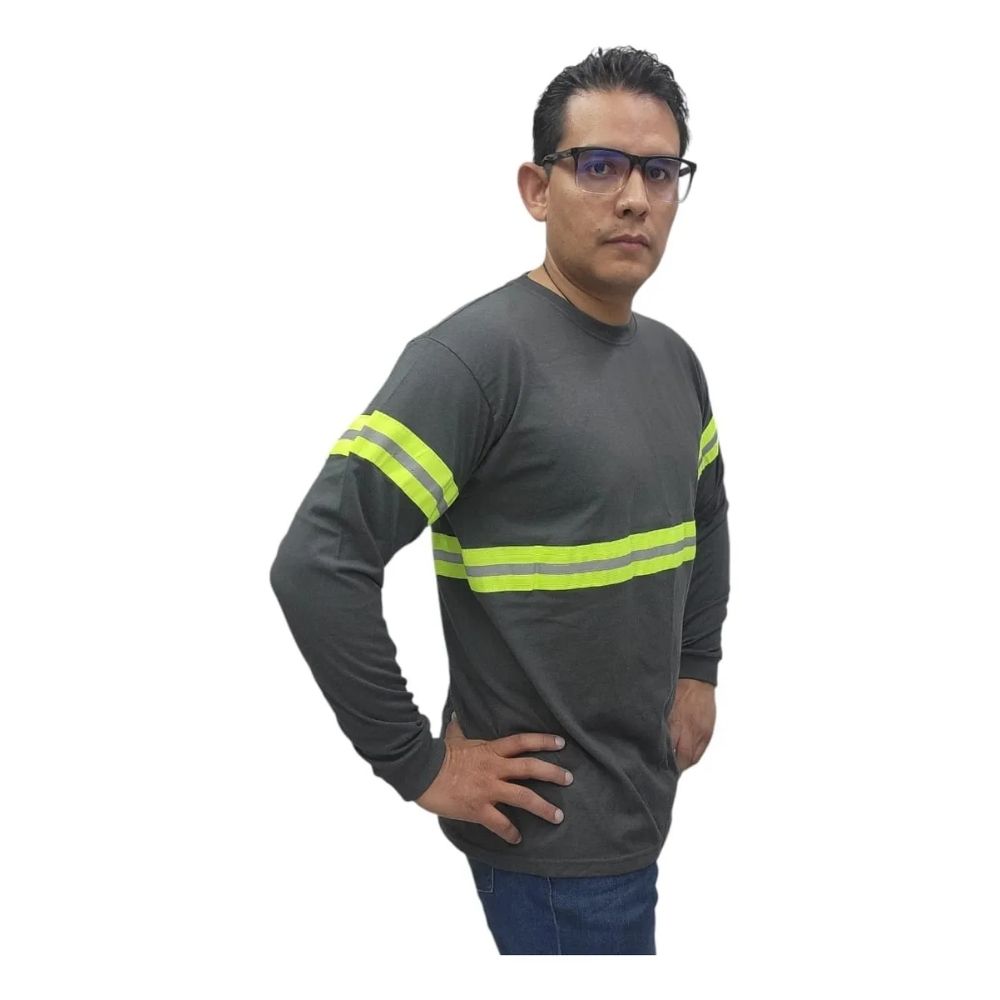 Playera Con Reflejante Textil Manga Larga Gcm - Imagen 5