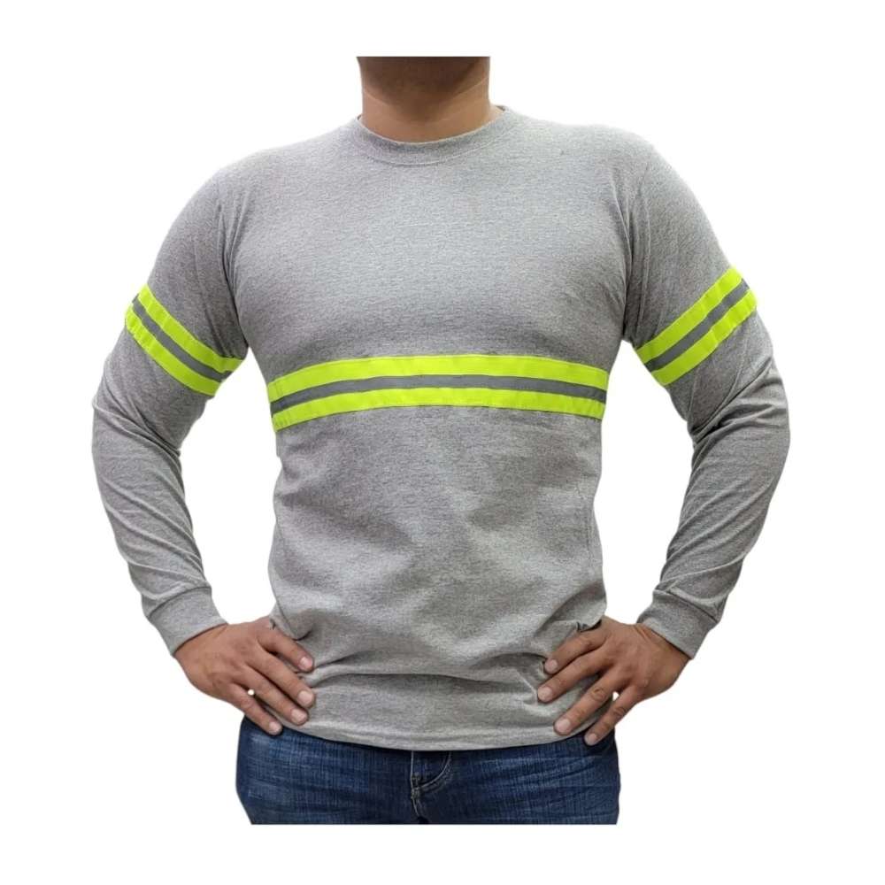Playera Con Reflejante Textil Manga Larga Hm - Imagen 2
